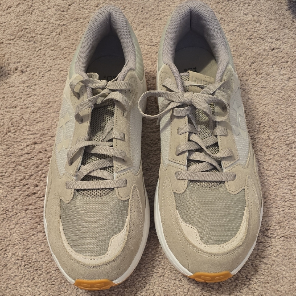 Under Armour Beige and Gray Sneakers